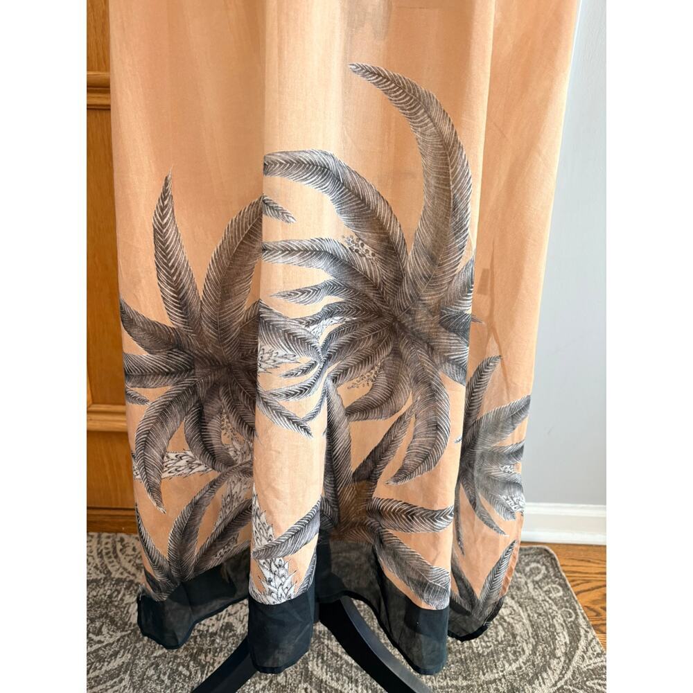 Haremlique à la Mer Mirage Long Kaftan Silk Cotton Palm Peach Print Size 2 - Picture 8 of 9
